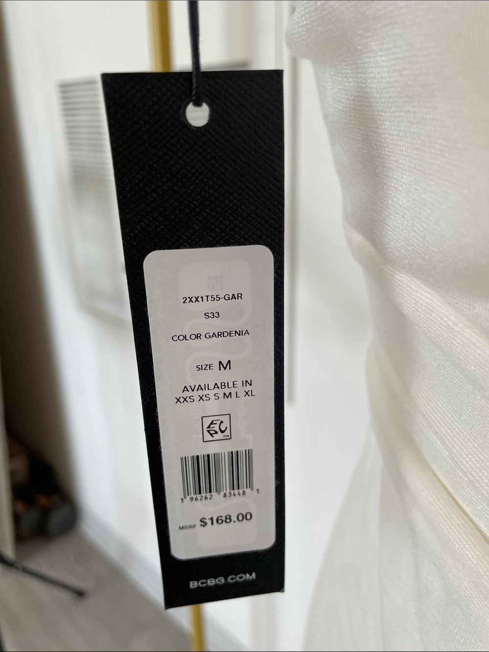 BCBGMaxAzria One-Shoulder White cream Draped Top - Picture 5 of 5